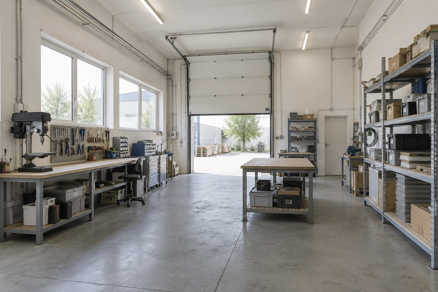 Illustrative Werkstatt und Produktionsräume